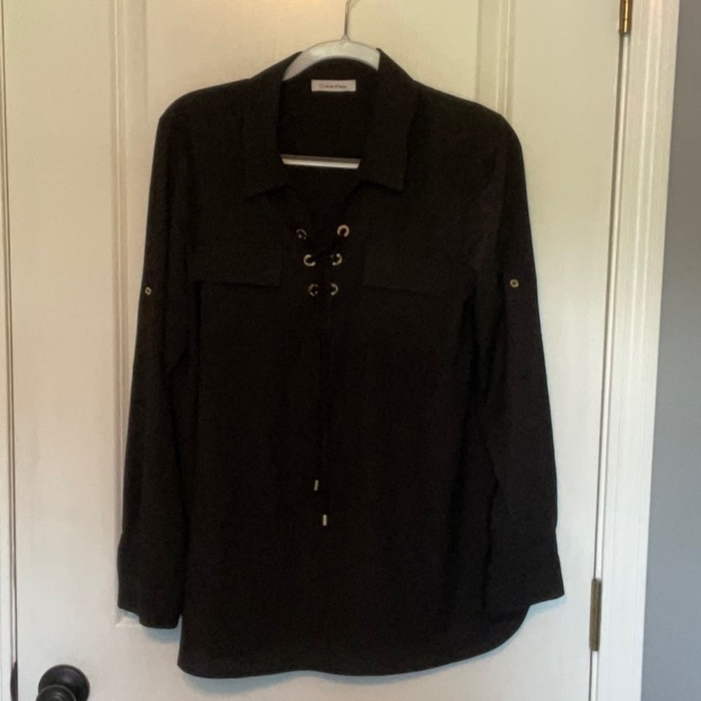 Calvin Klein Black Long Sleeve Top